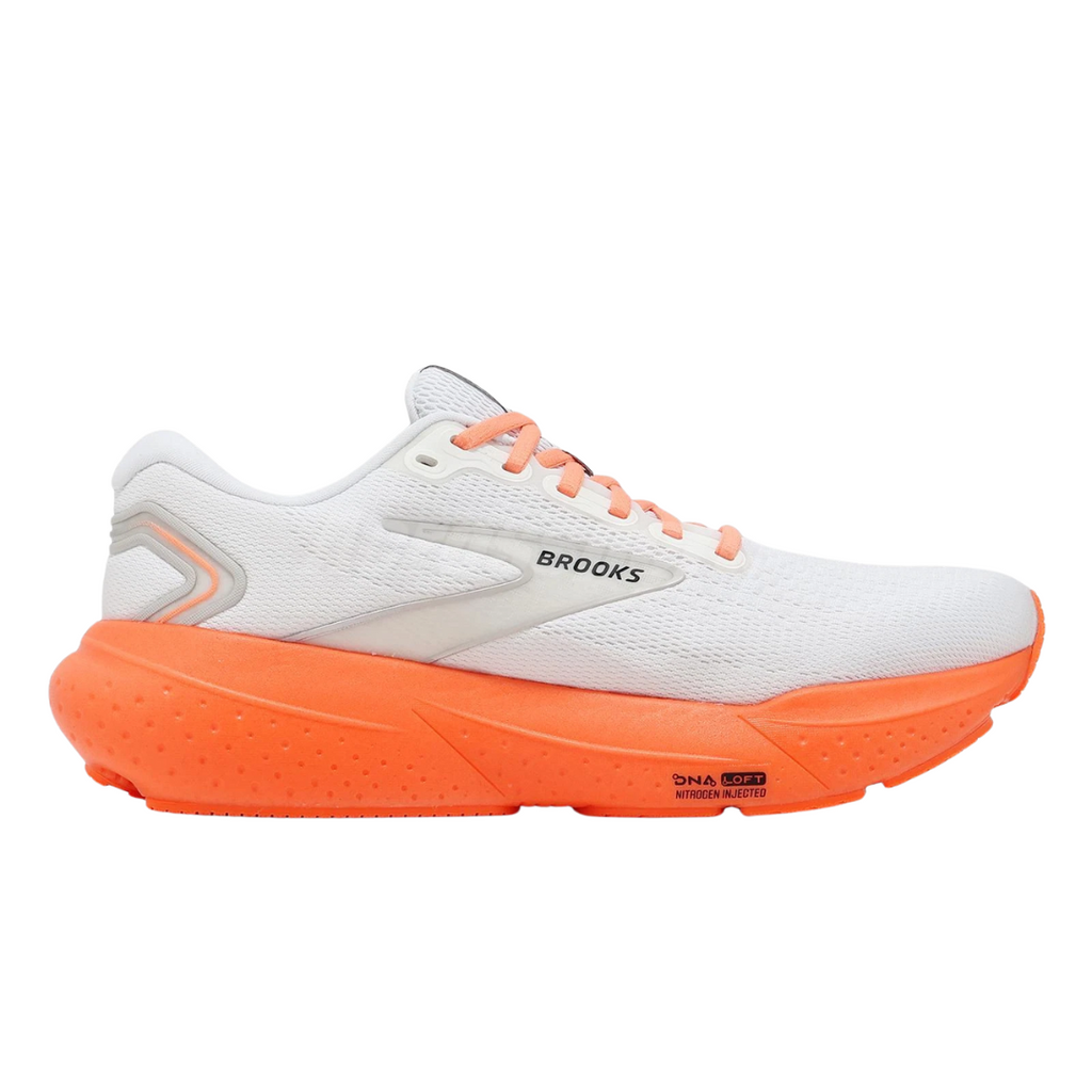 Brooks Men Glycerin 21 Shoe - White / Clownfish - The Marathon Shop 