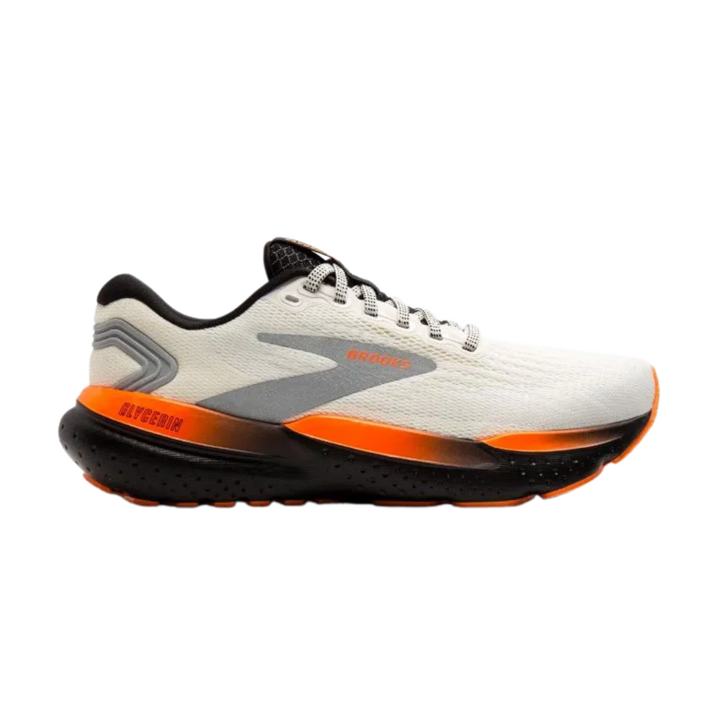 Brooks Men Glycerin 21 Shoe - Ecru / Orange / Black - The Marathon Shop 