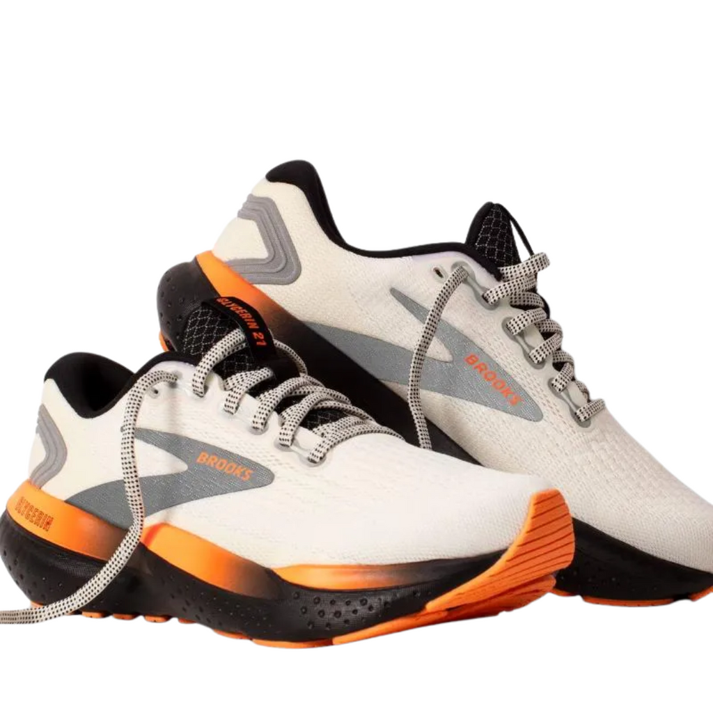 Brooks Men Glycerin 21 Shoe - Ecru / Orange / Black - The Marathon Shop 