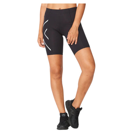 2XU Women Core Compression Shorts Black/Silver - The Marathon Shop 