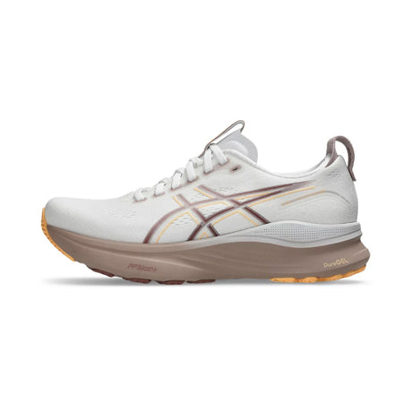 Asics Women Gel-Kayano 32 Running Shoe White/Orange Glow - The Marathon Shop 