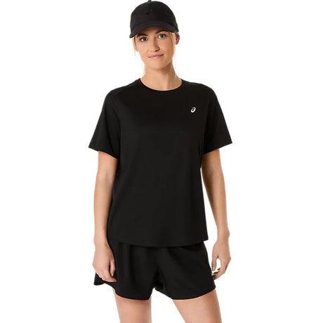 Asics Womens Silver Short Sleeve Top - The Marathon Shop 