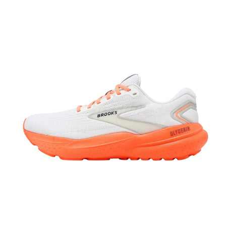 Brooks Men Glycerin 21 Shoe - White / Clownfish - The Marathon Shop 