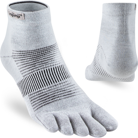 Injinji Run Lightweight Mini-Crew Coolmax Socks Gray - The Marathon Shop 