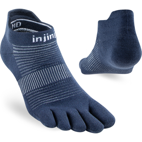 Injinji Run Lightweight No-Show Coolmax Socks Navy - The Marathon Shop 