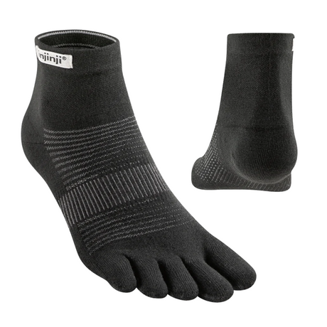 Injinji Run Original Weight Mini-Crew Coolmax Socks Black - The Marathon Shop 