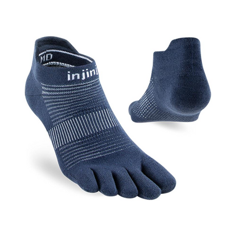 Injinji Run Original Weight No-Show Coolmax Socks Navy - The Marathon Shop 