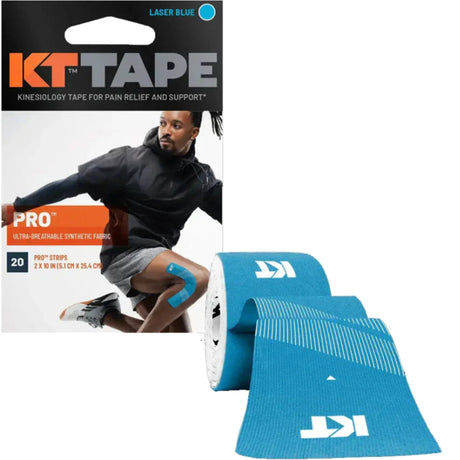 KT TAPE- PRO 20 PRECUT 10" LASER BLUE - The Marathon Shop 