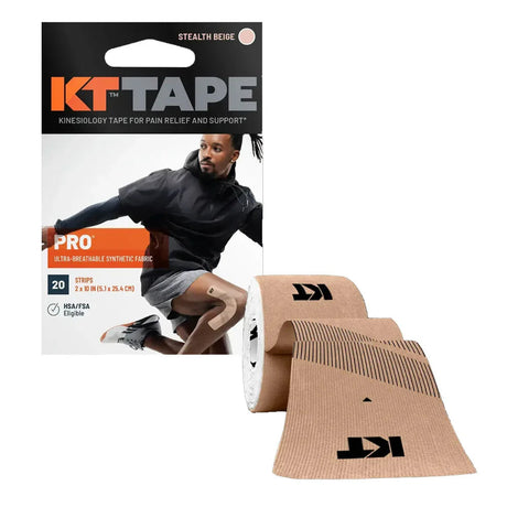 KT TAPE- PRO  20 PRECUT 10" STRIPS STEALTH BEIGE - The Marathon Shop 