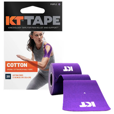 KT Tape Original Precut 10" in Strips (20 pcs) - Purple - The Marathon Shop 