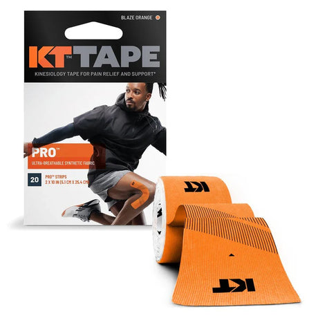 KT Tape Pro Precut 10 in Strips (20 pcs) - Blaze Orange - The Marathon Shop 