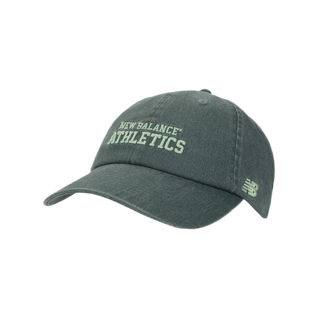 New Balance 6 Panel Patch Logo Hat Dark Juniper - The Marathon Shop 