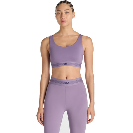 New Balance Women AC Train Sports Bra Candied Violet - The Marathon Shop 