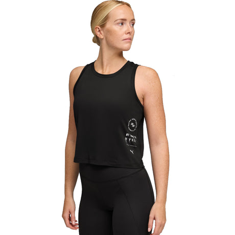 Puma Women Puma x Hyrox Cloudspun Thermoadapt Crop Tank Top Black - The Marathon Shop 