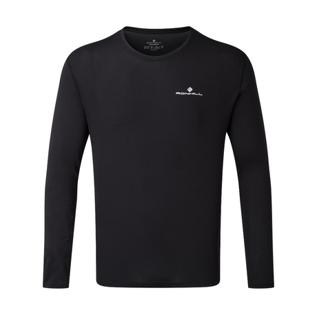 Ronhill Men Core Long Sleeve Black/Bright White - The Marathon Shop 