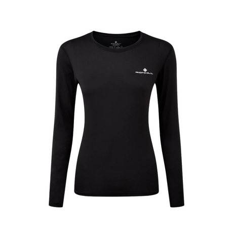 Ronhill Women Core Long Sleeve Black/Bright White - The Marathon Shop 