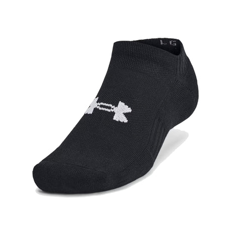 Under Armour Unisex Training Cotton 3 Pack No Show Black Socks - The Marathon Shop