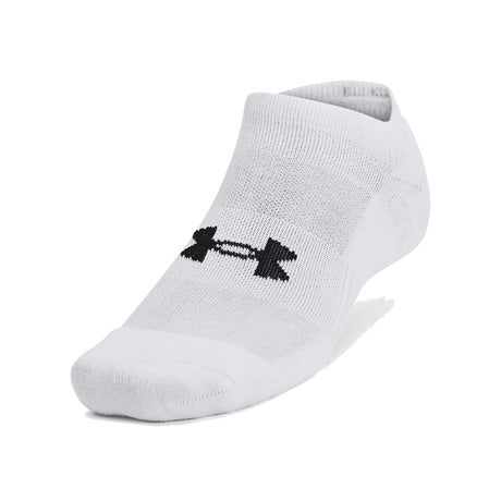 Under Armour Unisex Training Cotton 3 Pack No Show White Socks - The Marathon Shop