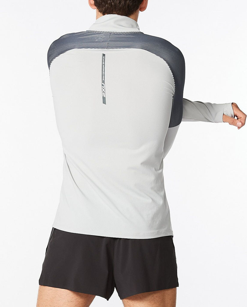 2xu Malaysia Light Speed 1/2 ZIp Harbor Mist Black Reflective Back