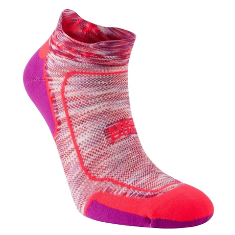 Hilly Women Lite Comfort Socklet Socks Hot Coral/Grape Juice - The Marathon Shop 