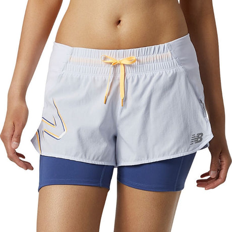 New Balance Women Printed Impact Run 2In1 Short - The Marathon Shop 